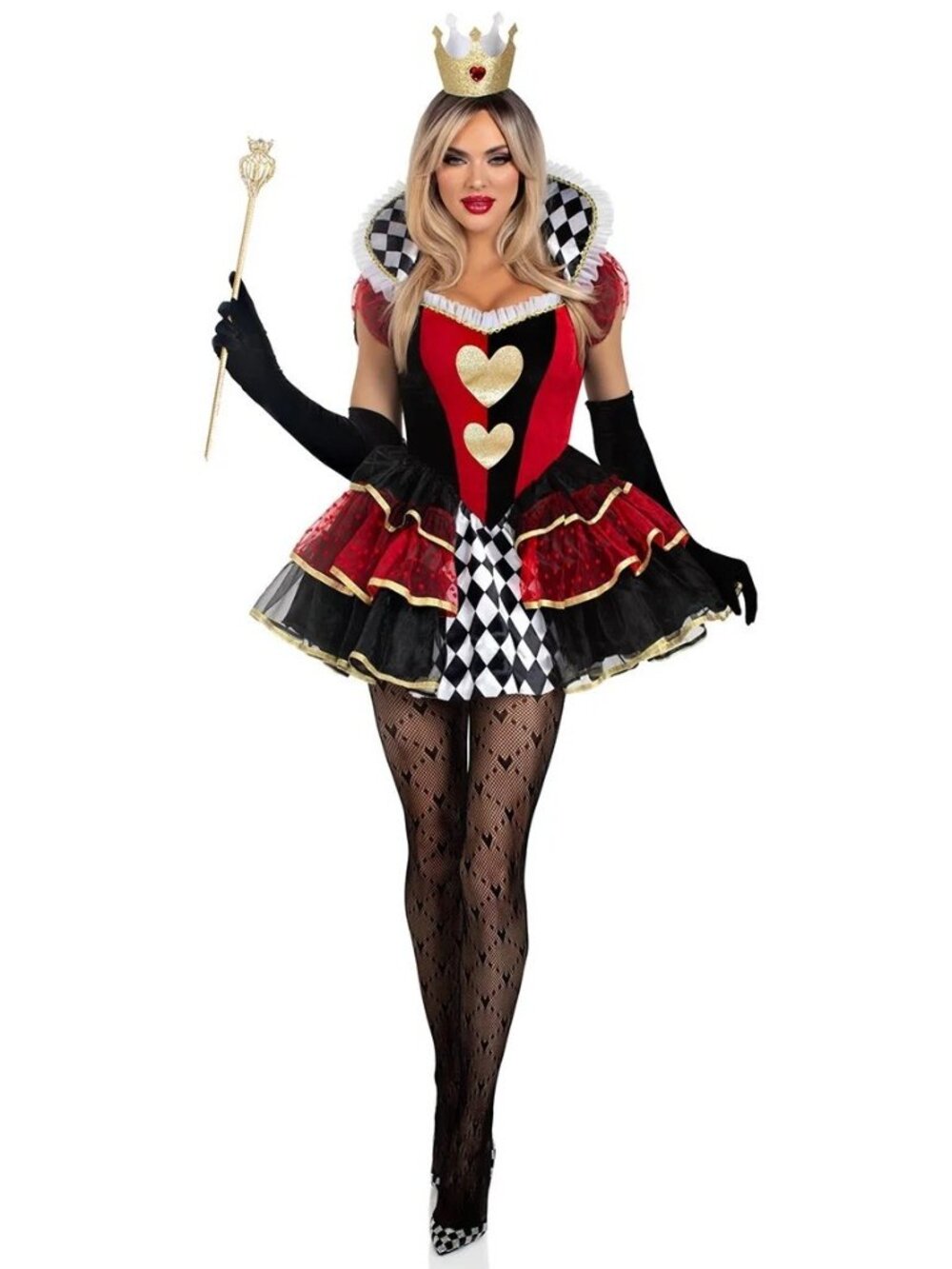 NEW Queen of Hearts Costume Womens SZ Small Dress & Attached Collar No Crown
